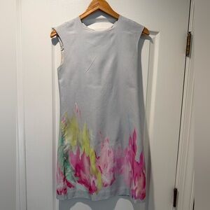 Cynthia Rowley Light Gray Shift Dress with Pink & Yellow Floral Accent